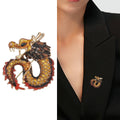 Alloy Enamel Zodiac Dragon Brooch Men Suit Lapel Pin view 2