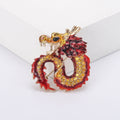 Alloy Enamel Zodiac Dragon Brooch Men Suit Lapel Pin view 3