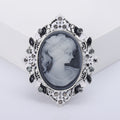 Alloy Rhinestone Vintage Lady Head Brooch For Elegant Lapel Wear view 2