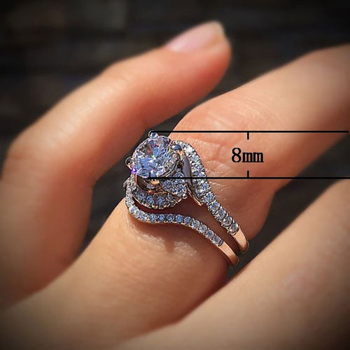 Luxury European Style Cubic Zirconia Engagement Rings For Women, Proposal Wedding Couple Jewelry