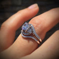 Luxury European Style Cubic Zirconia Engagement Rings For Women, Proposal Wedding Couple Jewelry view 1