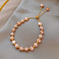 Baroque Freshwater Pearl Geometric Bangle Fashion OL Best Friend Sister Bracelet Jewelry view 4