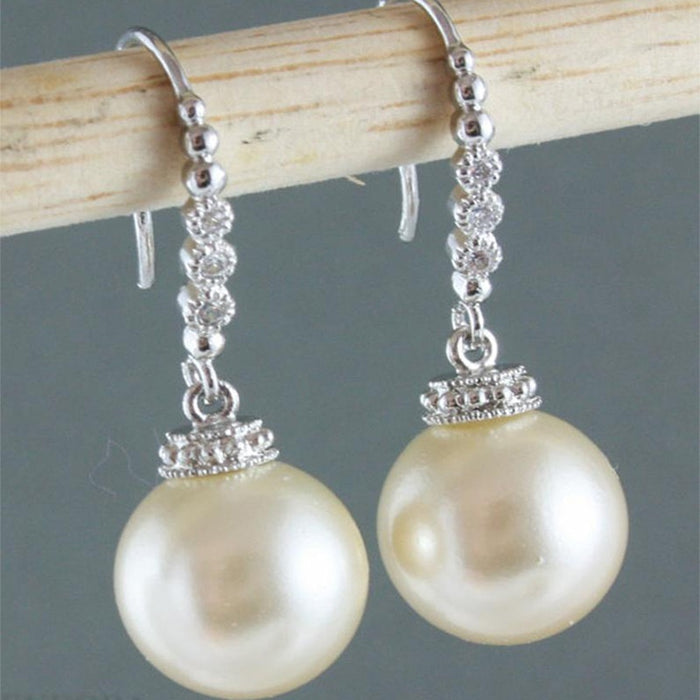 Korean Style Faux Pearl Dangle Earrings For Women, Simple Versatile Street Fashion Ear Jewelry