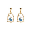 Elegant Alice Rabbit Enamel Alloy 925 Silver Post Cartoon Dangle Studs For Women Girls Earrings view 5