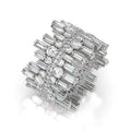 Irregular Full Circle Micro Paved Zircon Ring, European American Luxury Women's Finger Jewelry view 3