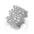 Irregular Full Circle Micro Paved Zircon Ring, European American Luxury Women's Finger Jewelry view 4