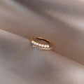 Baroque Faux Pearl Geometric Ring For Women Minimalist Fashion OL Index Knuckle Jewelry view 3