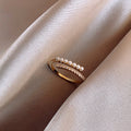 Baroque Faux Pearl Geometric Ring For Women Minimalist Fashion OL Index Knuckle Jewelry view 1
