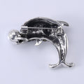 Alloy Rhinestone Dolphin Pearl Brooch Fashion Animal Lapel Pin view 3