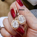 Gold Plated Versatile Oval Drop Earrings Elegant Women's Dangle Jewelry view 5