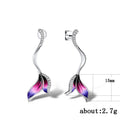Long Elegant Flower Shape Women's Drop Earrings For European And American Fashion Jewelry view 5