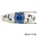 Silver Plated Women's Zircon Ring With Multicolor Butterfly Pattern, Simple Fashion Jewelry view 5