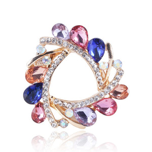Alloy Crystal Glass Brooch Pin For Scarves And Garment Decoration