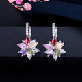 Fashion Sparkling Multicolor Creative Flower Earrings For Women, Elegant Floral Ear Jewelry view 8