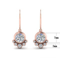 Rose Gold Color Geometric Round Diamond Stud Earrings For Korean Style Women's Jewelry view 5