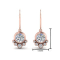 Rose Gold Color Geometric Round Diamond Stud Earrings For Korean Style Women's Jewelry view 4