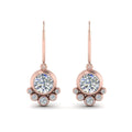 Rose Gold Color Geometric Round Diamond Stud Earrings For Korean Style Women's Jewelry view 2