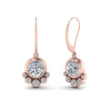 Rose Gold Color Geometric Round Diamond Stud Earrings For Korean Style Women's Jewelry view 1