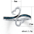 Hollow Butterfly Cross Line Zircon Copper Ring, Minimalist Street Fashion Jewelry For Women view 2