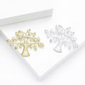 Matte Gold Silver Alloy Money Tree Brooch Pin For Outerwear view 3