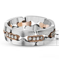 European American Two Tone Plated Men's Ring With Micro Pave Zircon, Trendy Statement Jewelry view 3