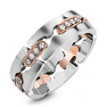 European American Two Tone Plated Men's Ring With Micro Pave Zircon, Trendy Statement Jewelry view 1