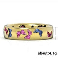 Elegant Women's Zircon Ring With Multicolor Full Circle Butterfly Pattern, Simple Fashion Jewelry view 5