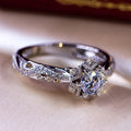 Micro Pave Cubic Zirconia Flower Shape Women Wedding Ring Bridal Jewelry view 3