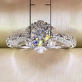 Micro Pave Cubic Zirconia Flower Shape Women Wedding Ring Bridal Jewelry view 5