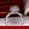 Micro Pave Cubic Zirconia Flower Shape Women Wedding Ring Bridal Jewelry view 1