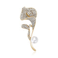 Alloy Rhinestone Orchid Brooch Pin For Suit Decoration view 1