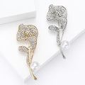 Alloy Rhinestone Orchid Brooch Pin For Suit Decoration view 3