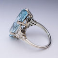 Oversized Oval Blue Crystal Ring For Women European Style Exquisite Statement Finger Jewelry view 4