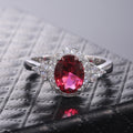 Classic Red Gemstone Ring For Women With Micro Pave Zircon European American Fashion Jewelry view 6