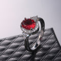 Classic Red Gemstone Ring For Women With Micro Pave Zircon European American Fashion Jewelry view 4
