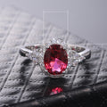 Classic Red Gemstone Ring For Women With Micro Pave Zircon European American Fashion Jewelry view 5