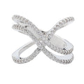 Fashion Multi Row Wrap Line X Shape Ring With Paved Zircon Stones Trendy Women's Finger Jewelry view 1