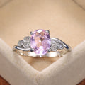 Pink Zircon Women's Ring, Classic European And American Fashion Finger Jewelry view 2