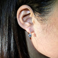 Minimalist Four Prong Zircon Micro Pave Ear Cuff Drop Earrings Fresh Style Jewelry view 3