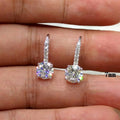 Minimalist Four Prong Zircon Micro Pave Ear Cuff Drop Earrings Fresh Style Jewelry view 5