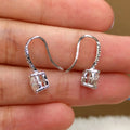 Minimalist Four Prong Zircon Micro Pave Ear Cuff Drop Earrings Fresh Style Jewelry view 6