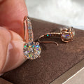 Minimalist Four Prong Zircon Micro Pave Ear Cuff Drop Earrings Fresh Style Jewelry view 2