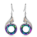 Unique Minimalist Peacock Shape Women's Drop Earrings, Colorful Creative Ear Jewelry view 3