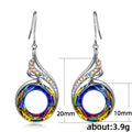 Unique Minimalist Peacock Shape Women's Drop Earrings, Colorful Creative Ear Jewelry view 5