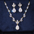 Women's Fashion Zircon Earring And Necklace Jewelry Set For Dropshipping Earrings view 1
