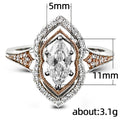 European Style Large Marquise Zircon Ring, Trendy Statement Jewelry Ring For Women view 4