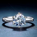 Elegant Round Six Prong Zircon Ring For Women, Simple European American Gift Hand Jewelry view 1