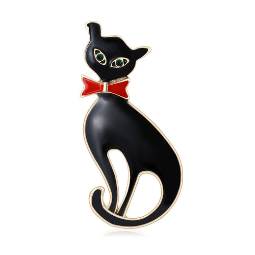 Enamel Alloy Gentleman Cat Brooch For Simple Fashion Clothing Accessories