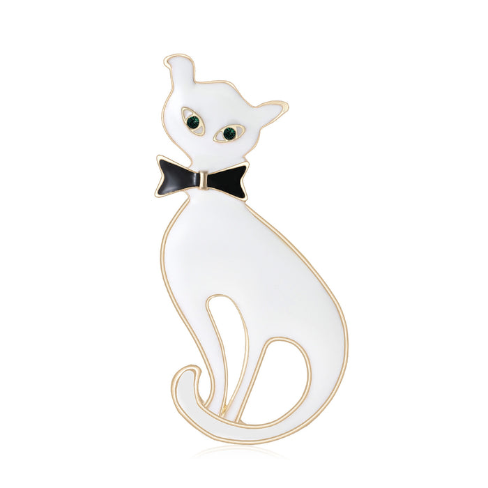 Enamel Alloy Gentleman Cat Brooch For Simple Fashion Clothing Accessories