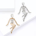 Alloy Rhinestone Dancing Girl Brooch For Fashion Garment Accessories view 3